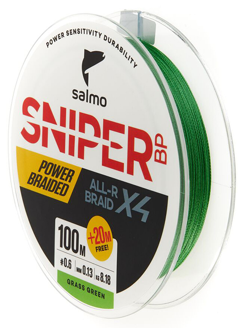 Шнур SNIPER ALL-R Braid X4 Grass Green (Salmo), 120м, 0.11мм