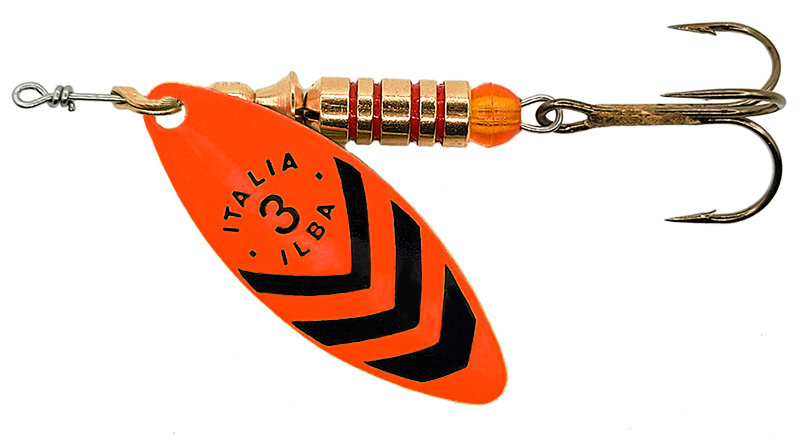 Блесна LUNGO "Fluorange/Black" №3 (Ilba), 7г