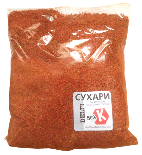 Сухарь (Delfi) панировочный, быстротонущий, пылящий, чеснок