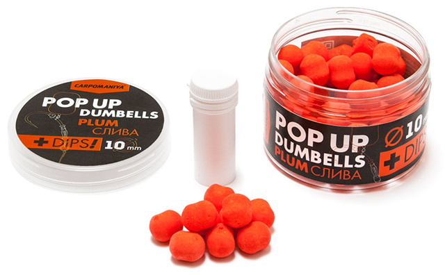 Бойлы 10мм плавающие DUMBELLS СЛИВА+дип (Карпомания), аромат слива, 60г