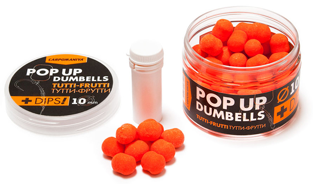 Бойлы 10мм плавающие DUMBELLS ТУТТИ-ФРУТТИ+дип (Карпомания), аромат тутти-фрутти, 60г