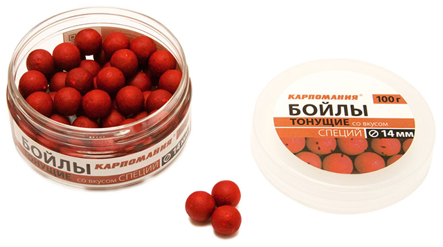 Бойлы 14мм тонущие СПЕЦИИ (Карпомания), аромат специи, 100г